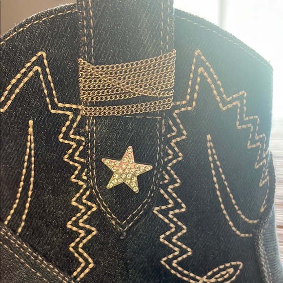 Women's denim Western Ankle Boots - Picture 4 of 6